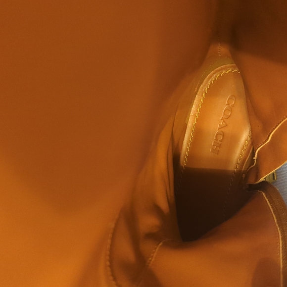 SOLD NWOT Coach Tall Brown Zip Up Leather Riding Boots - Picture 11 of 14